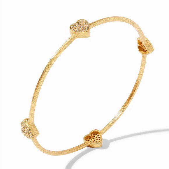 NWT Spring Summer Authentic Minimalist Luxury Julie Vos Heart Pave' Bangle